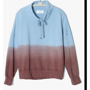 Xirena Chase Sweatshirt M Cropped Dip Dye Blue Plum Funnel Neck Cozy Boho Casual